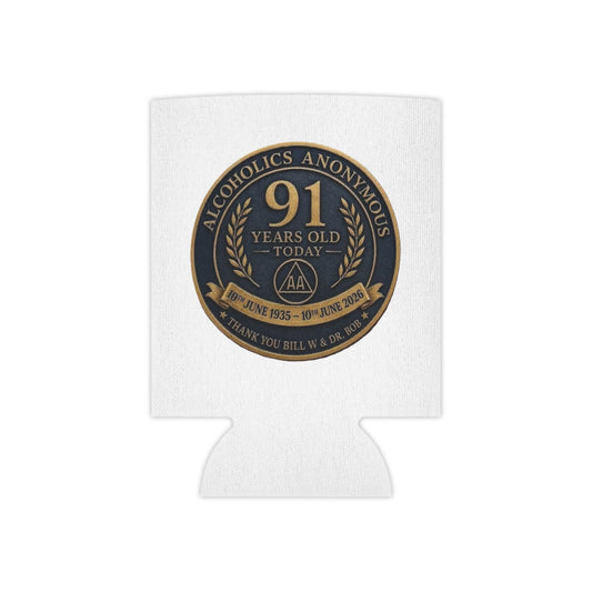 AA 91st Anniversary Can Cooler – Alcoholics Anonymous Commemorative Koozie