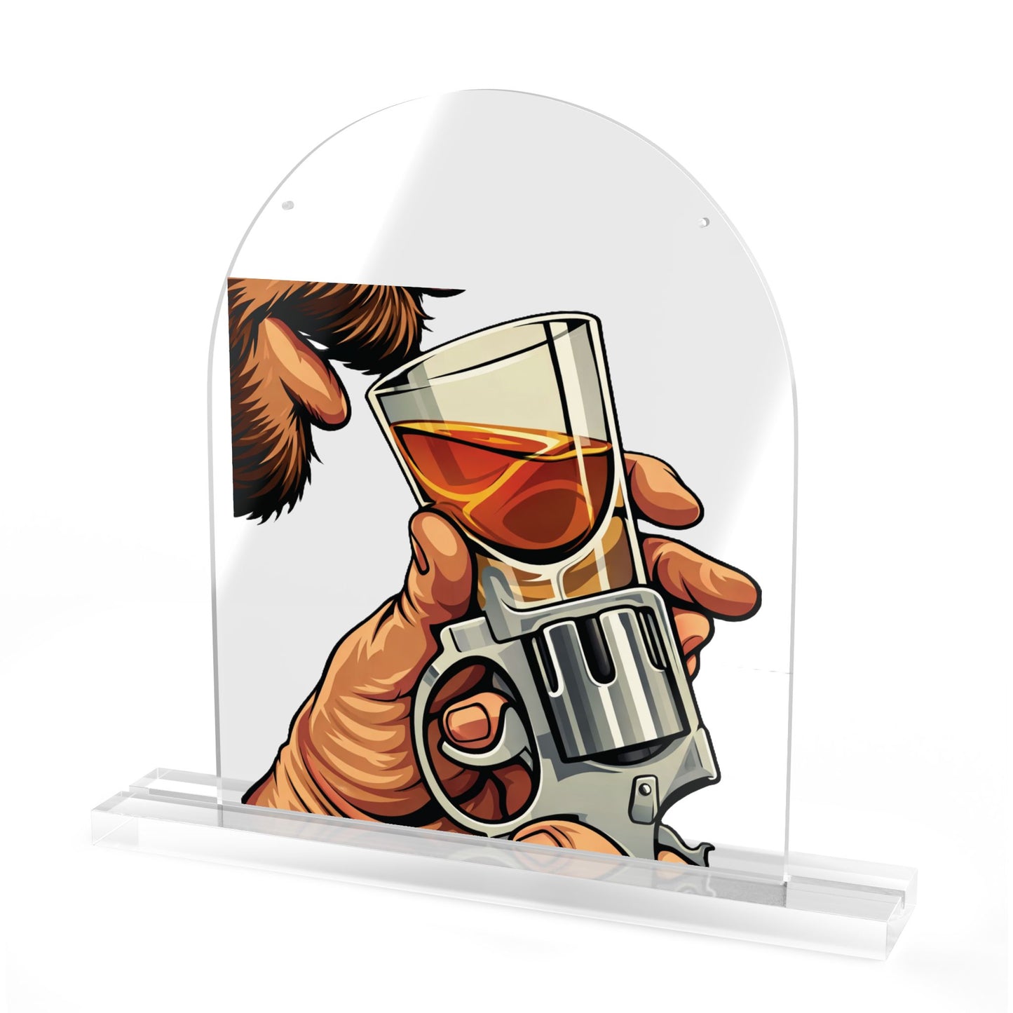 Acrylic Table Sign — Whiskey & Revolver Dome Display