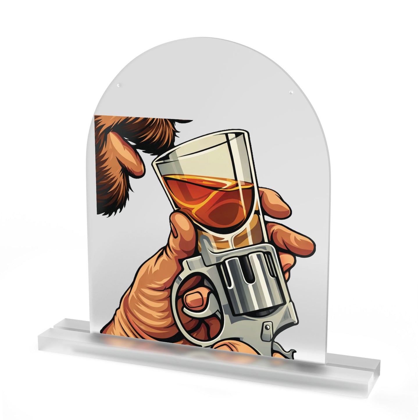 Acrylic Table Sign — Whiskey & Revolver Dome Display