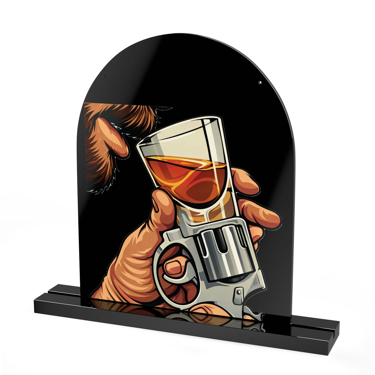 Acrylic Table Sign — Whiskey & Revolver Dome Display