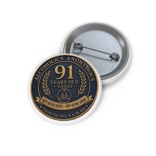91 Years Old Today Pin Button — Custom Birthday Commemorative Badge (10th June 1935–2026)