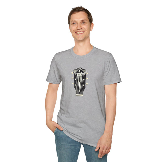 Vintage Kay Guitar Headstock T-Shirt — Retro Music Tee for Guitarists