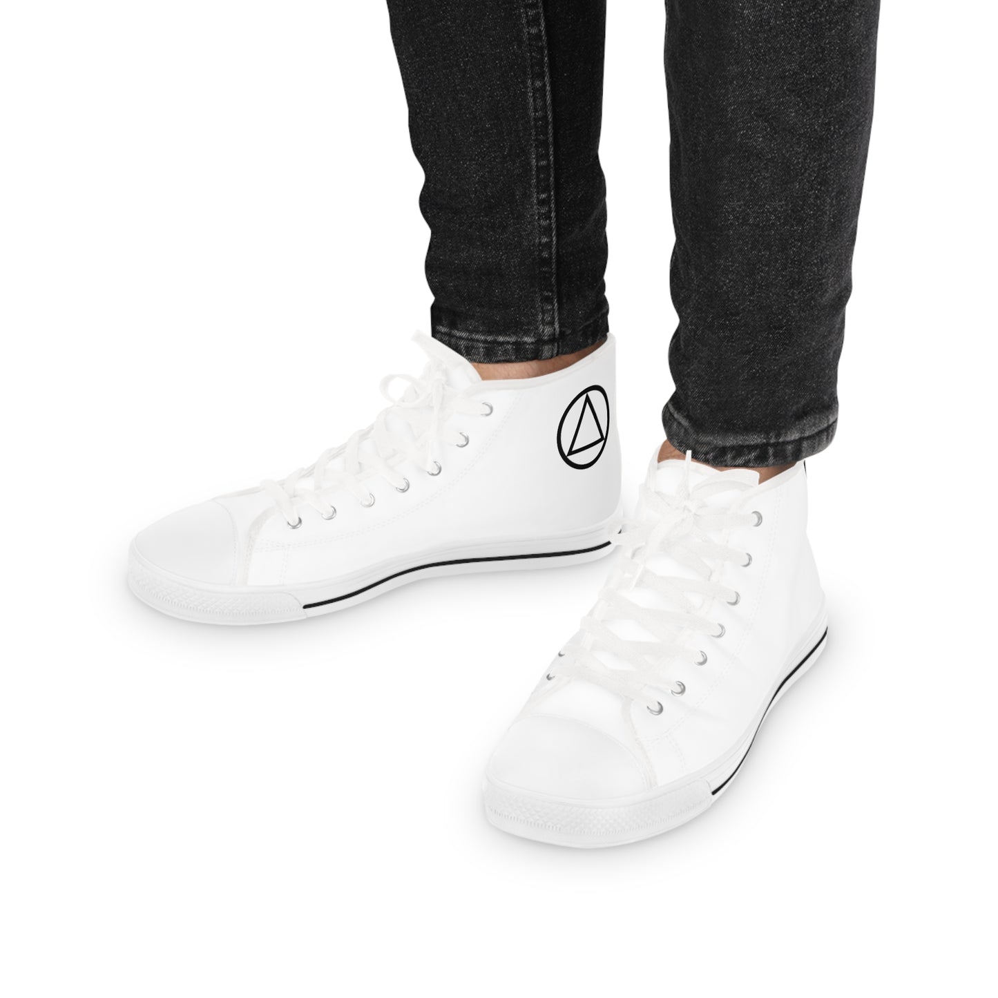 Classic White High Top Sneakers — Men's Casual Canvas Shoes