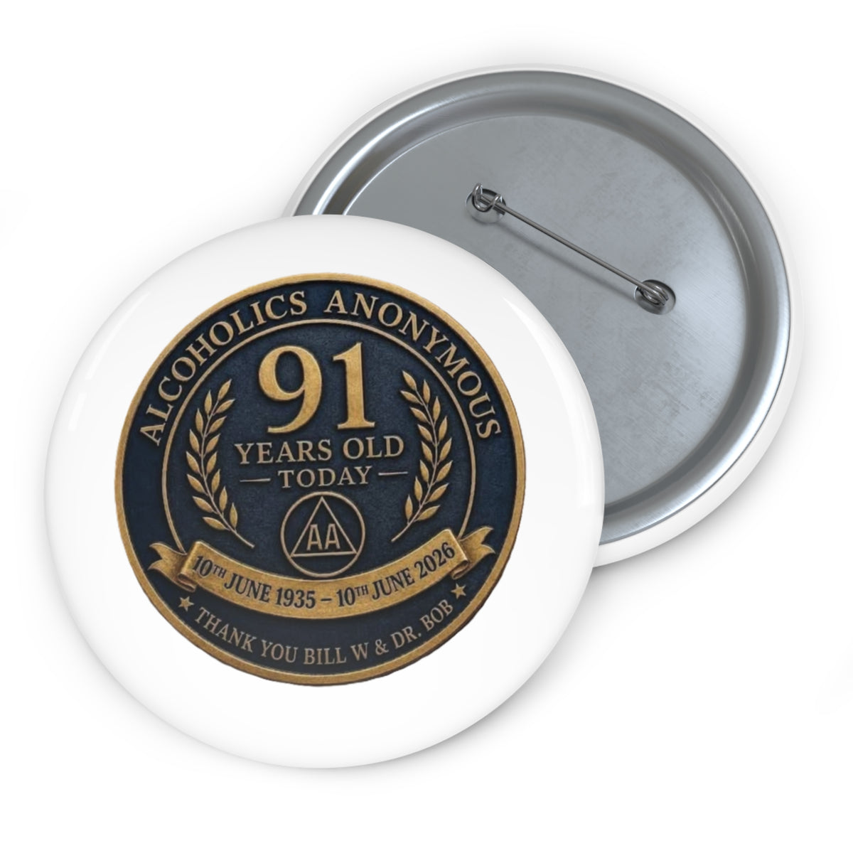 91 Years Old Today Pin Button — Custom Birthday Commemorative Badge (10th June 1935–2026)
