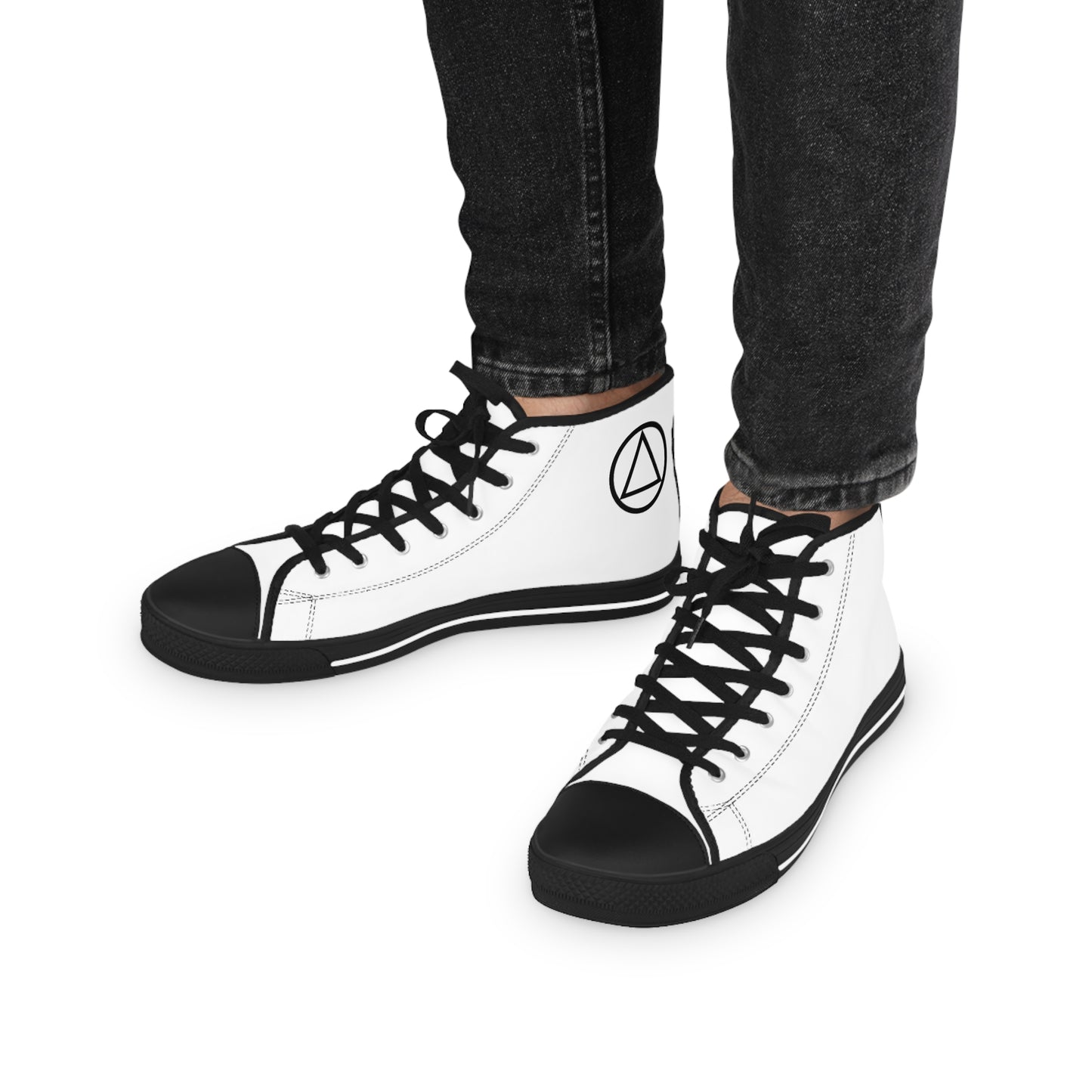 Classic White High Top Sneakers — Men's Casual Canvas Shoes