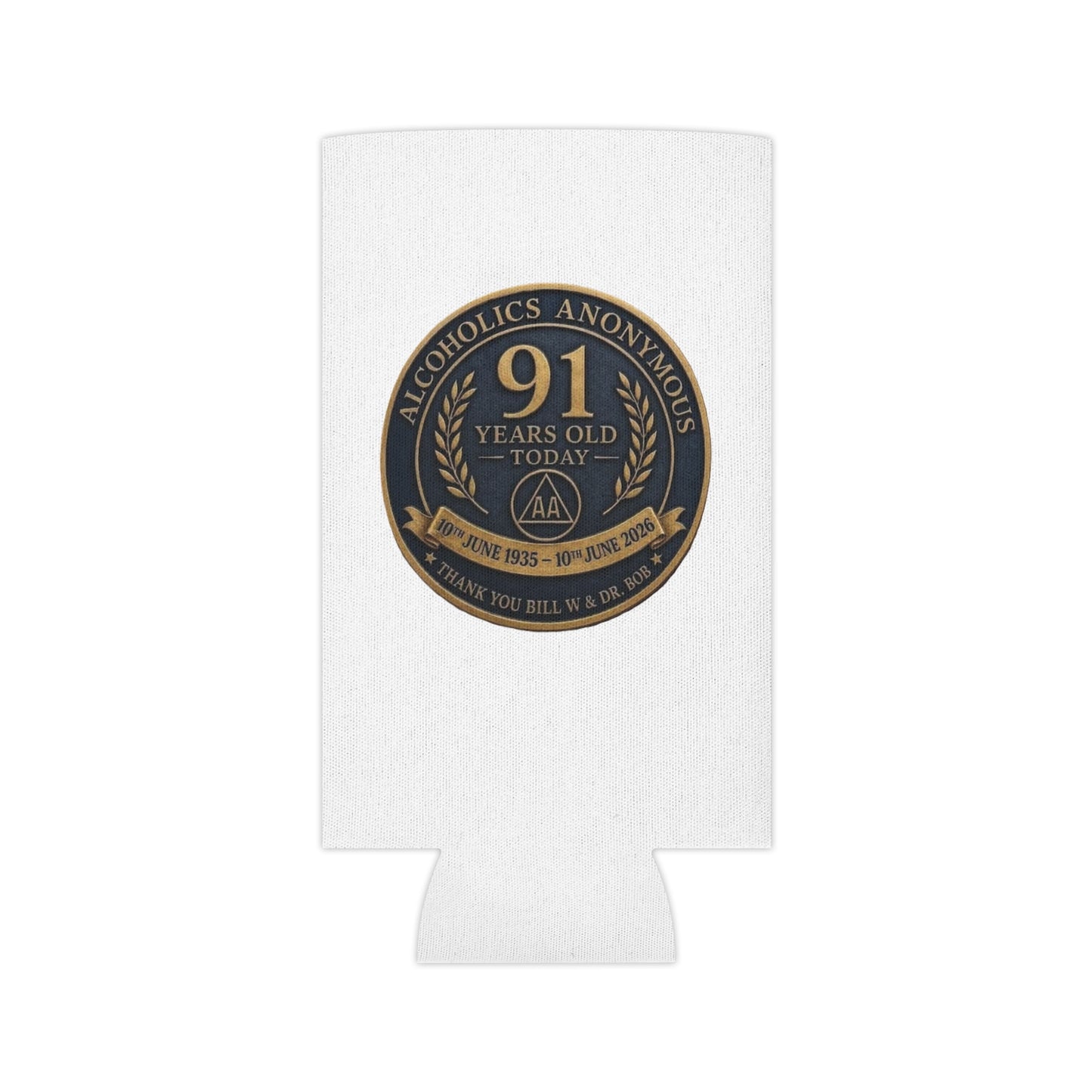 AA 91st Anniversary Can Cooler – Alcoholics Anonymous Commemorative Koozie