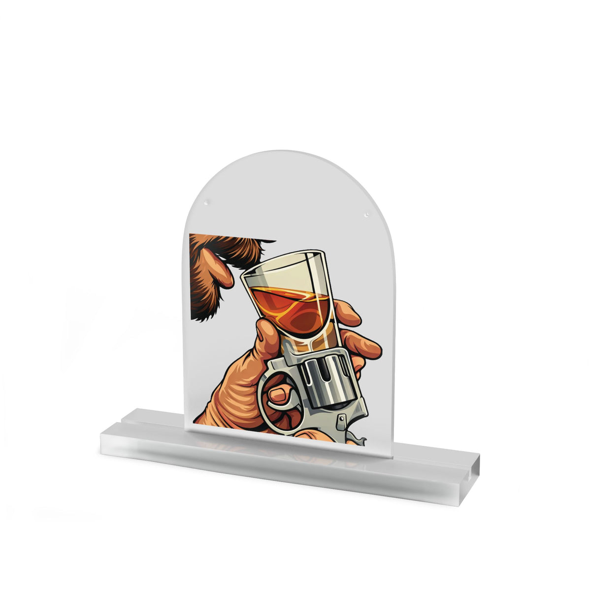 Acrylic Table Sign — Whiskey & Revolver Dome Display