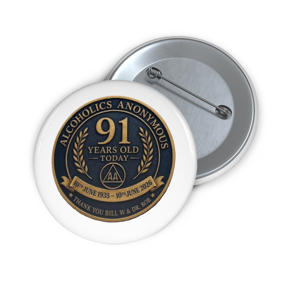 91 Years Old Today Pin Button — Custom Birthday Commemorative Badge (10th June 1935–2026)