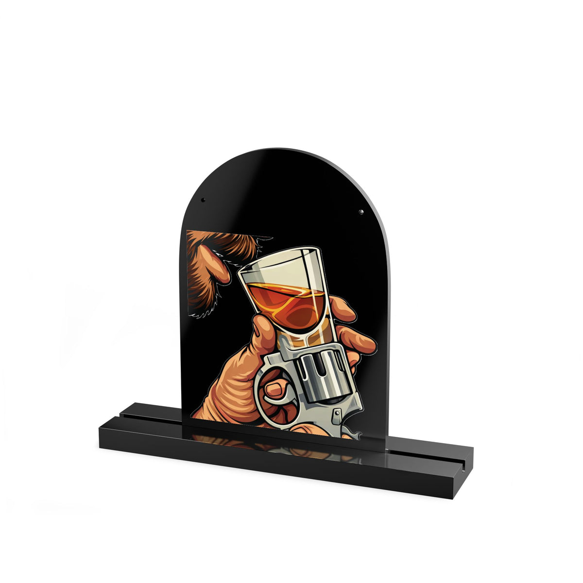 Acrylic Table Sign — Whiskey & Revolver Dome Display