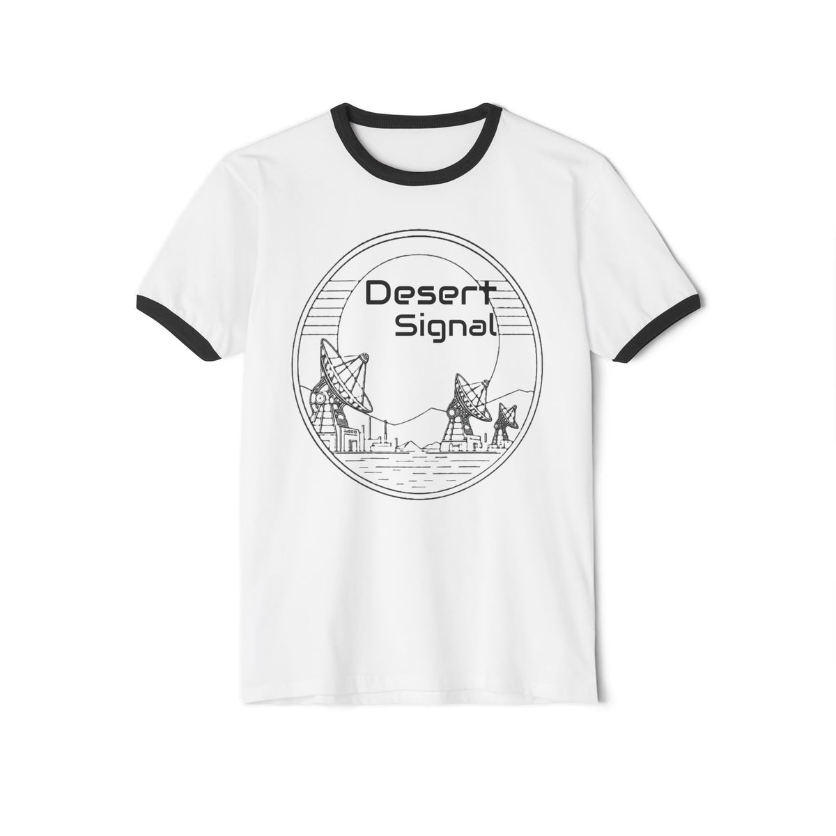 Desert Signal Ringer Tee — Satellite Dish Graphic T-Shirt