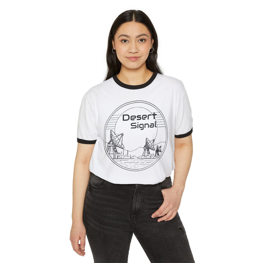Desert Signal Ringer Tee — Satellite Dish Graphic T-Shirt