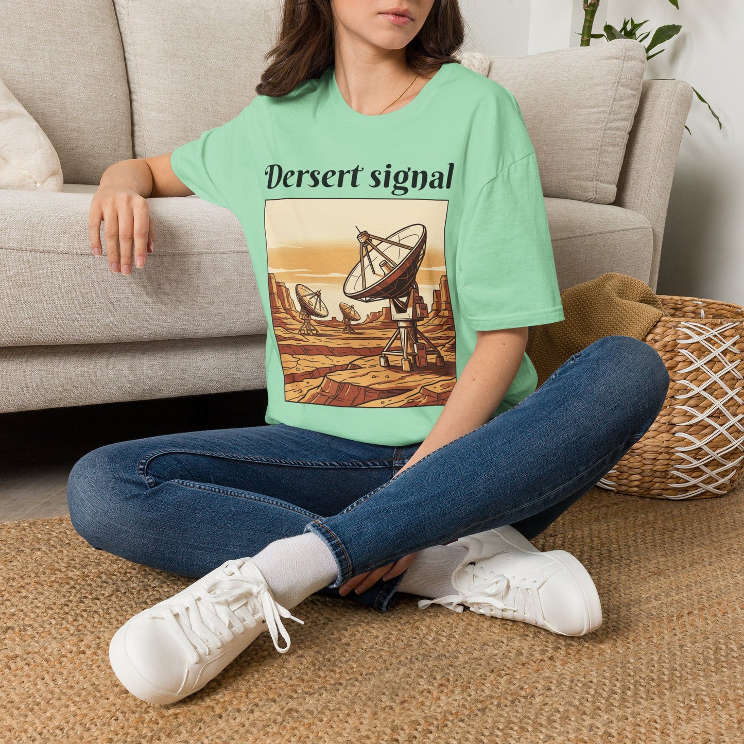 Desert Signal Retro Satellite Dish Graphic Tee
