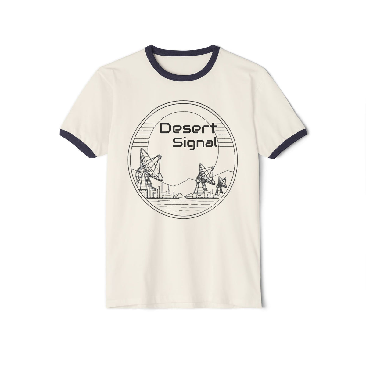 Desert Signal Ringer Tee — Satellite Dish Graphic T-Shirt