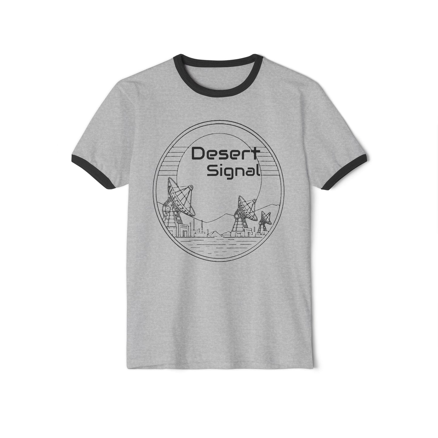Desert Signal Ringer Tee — Satellite Dish Graphic T-Shirt